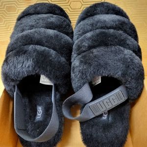 New Ugg Super Fluff slipper in Black